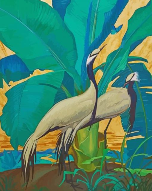 Demoiselle Cranes Jesse Arms Botke paint by numbers