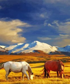 Horses And Mountains paint by numbers