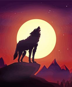 Moon Wolf paint by numbers
