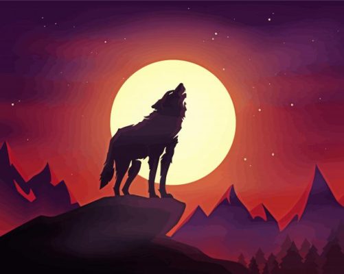 Moon Wolf paint by numbers