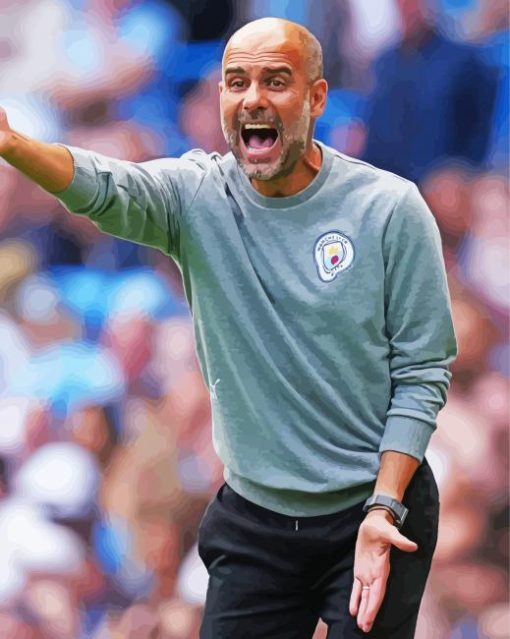 The Spanish Footballer Pep Guardiola paint by numbers