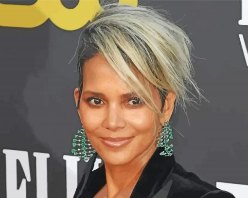 Actress Halle Berry paint by numbers