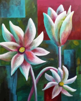 Aesthetic Flannel Flowers Art paint by numbers