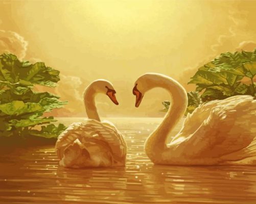 Aesthetic Romantic Swan paint by numbers