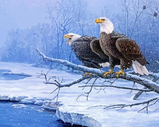 Bald Eagle On Tree paint by numbers