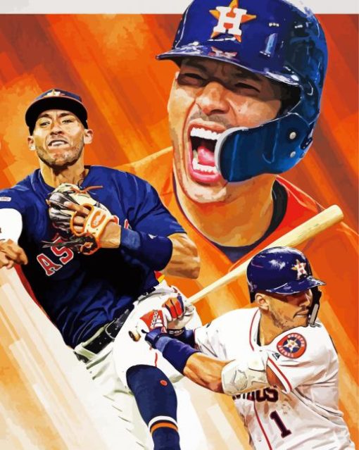 Baseball Astros Carlos Correa paint by numbers