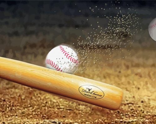 Baseball Bat And Ball paint by numbers