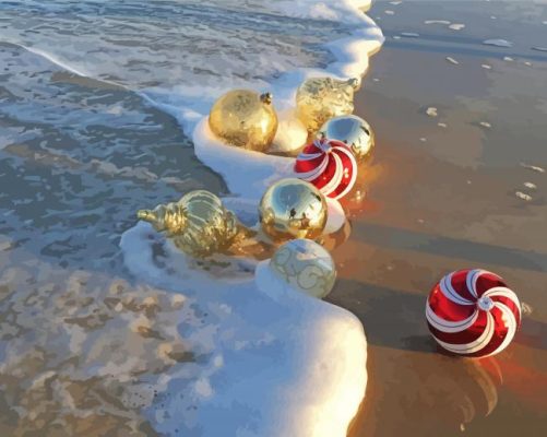 Baubles Christmas At Beach paint by numbers