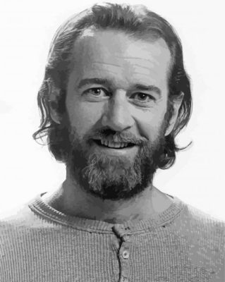 Black And White Young George Carlin paint by numbers