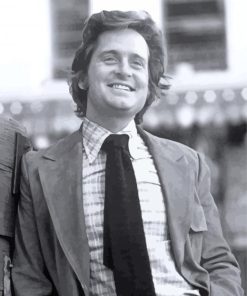 Black And White Young Michael Douglas paint by numbers