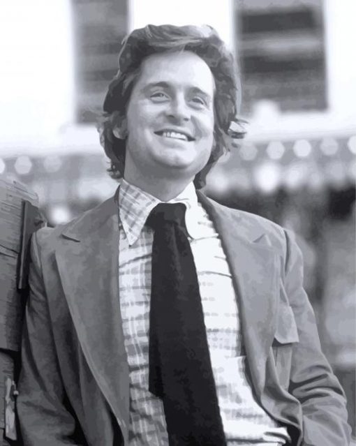 Black And White Young Michael Douglas paint by numbers