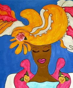 Black Woman In Hat Art paint by numbers