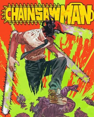 Chainsaw Man Poster paint by numbers