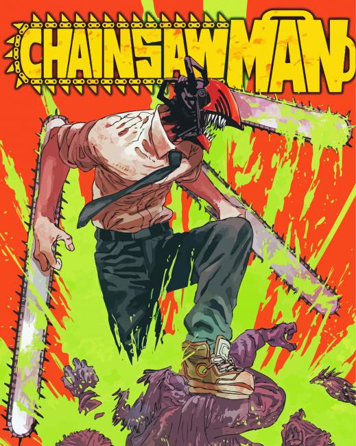 Chainsaw Man Manga Serie Poster Paint By Numbers - PBN Canvas