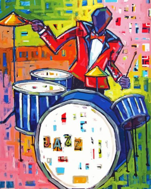 Drumming Jaz Art paint by numbers