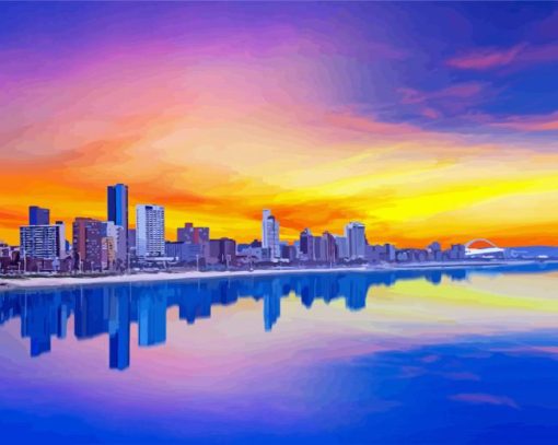 Durban City At Sunset - paint by numbers