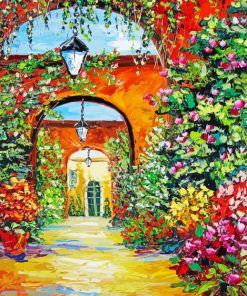 Floral Garden Arches Art paint by numbers