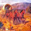 Horse Covered Wagon Art paint by numbers