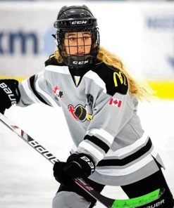 Ice Hockey Girl Player paint by numbers