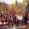 Indians With Horses paint by numbers