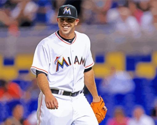 Jose Fernandez Miami Team Player Paint By Number