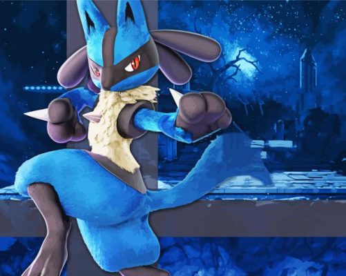 Lucario Pokemon paint by numbers