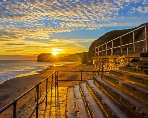 Marsden Beach At Sunset paint by numbers