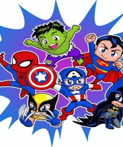 Marvel Chibi Superheroes paint by numbers