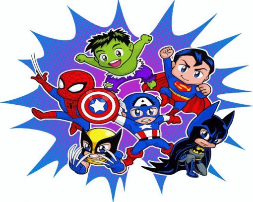 Marvel Chibi Superheroes paint by numbers