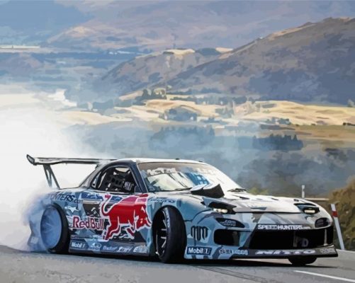 Mazda RX 7 Drifting paint by numbers