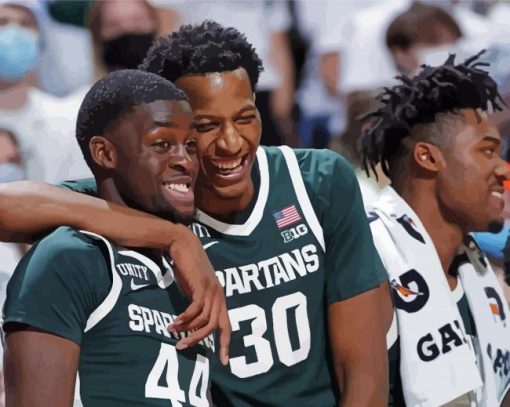 Michigan State Spartans Basketball Team paint by numbers