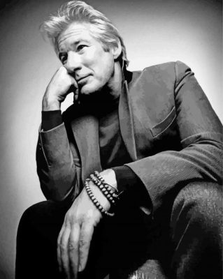 Monochrome Richard Gere paint by numbers