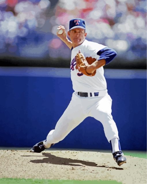 Nolan Ryan Baseball Pitcher paint by numbers