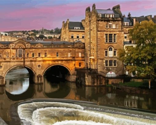 Pulteney Bridge In Bath City paint by numbers