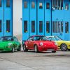 Red Yellow And Green Porsche Cars paint by numbers