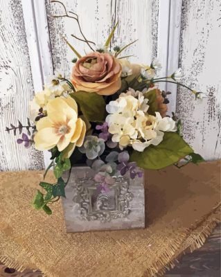 Rustic Flowers paint by numbers