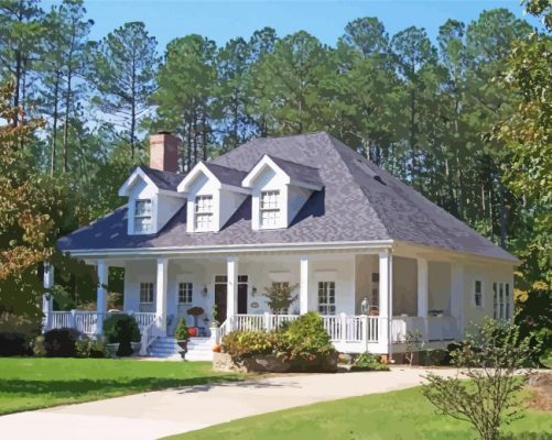 Southern Style Home paint by numbers