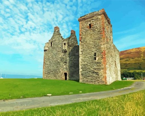 Scotland Lochranza Castle paint by numbers