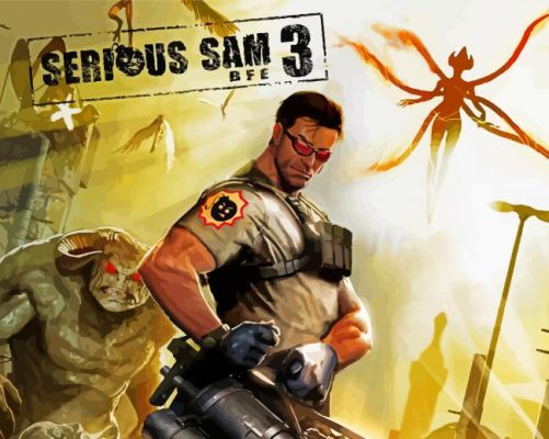 Serious Sam Video Game paint by numbers