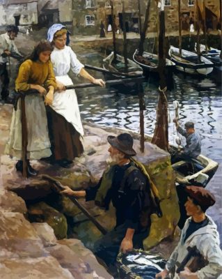 Stanhope Forbes The Old Pier Steps paint by numbers