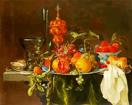 Still Life With Fruit By Jan Davidsz De Heem paint by numbers