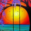 Sunset Tree Swing Art paint by numbers
