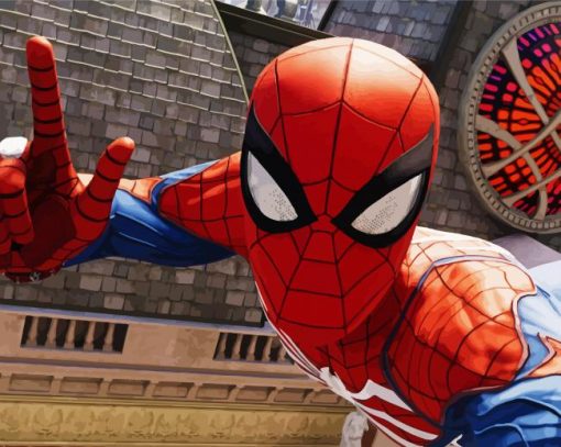 Superhero Spider Man Selfie paint by numbers
