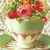 Teacup With Flowers paint by numbers