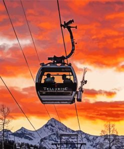 Telluride Mountain Village Gondola paint by numbers