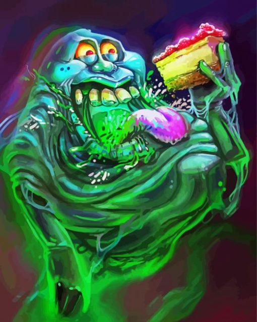 The Green Ghost Slimer paint by numbers