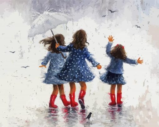 Three Sisters Under Rain paint by numbers
