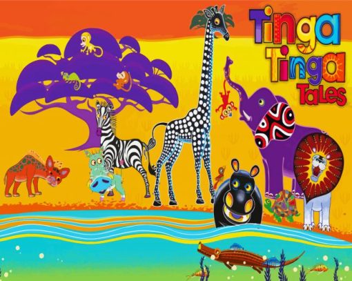 Tinga Tinga Tales Cartoon Poster paint by numbers