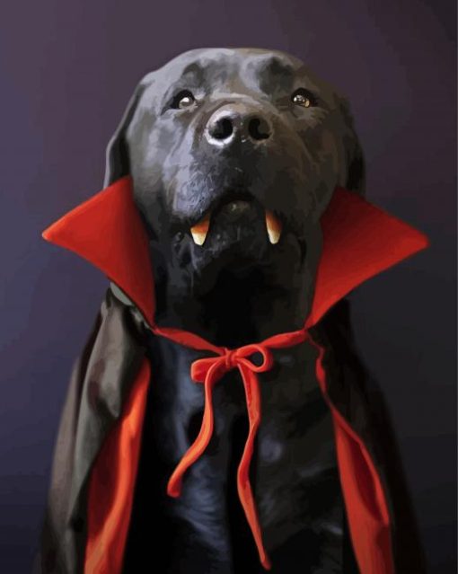 Vampire Dog Animal paint by numbers