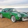 Vintage Green Triumph Spitfire paint by numbers